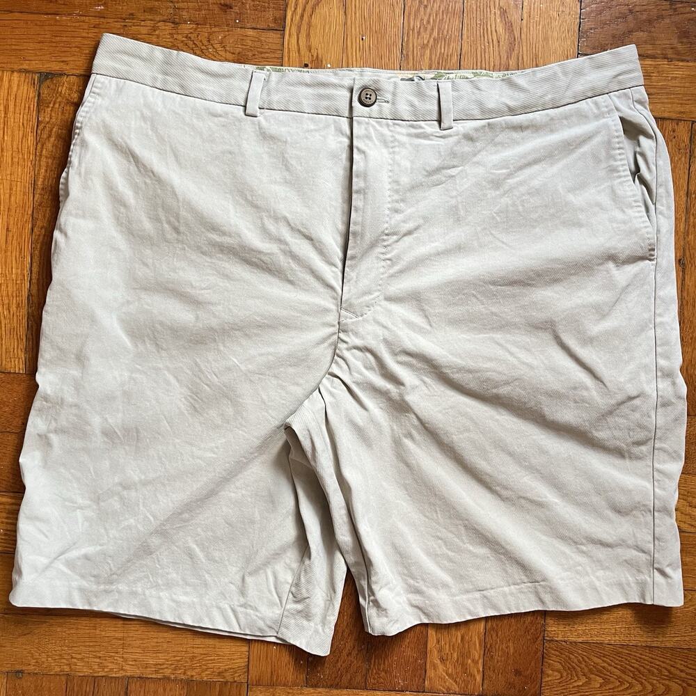 Tommy Bahama Shorts Mens 40 Khaki Tan Silk Blend Casual Golf Vacation Preppy